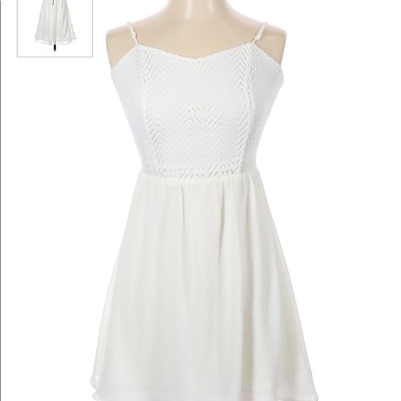 Candies white spring summer sleeveless spaghetti strap short mini dress - Picture 1 of 12